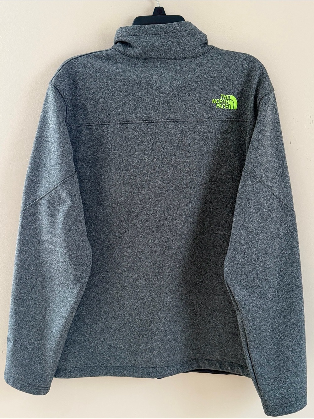 The North Face Men's Apex Canyonwall Jacket SoftShell Grey w/Lime Logo Size L - Picture 2 of 8